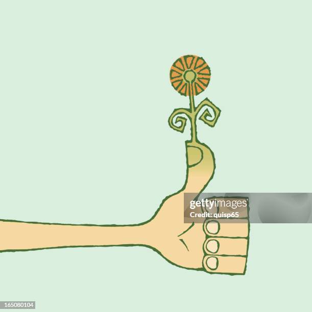illustrations, cliparts, dessins animés et icônes de main verte - main verte