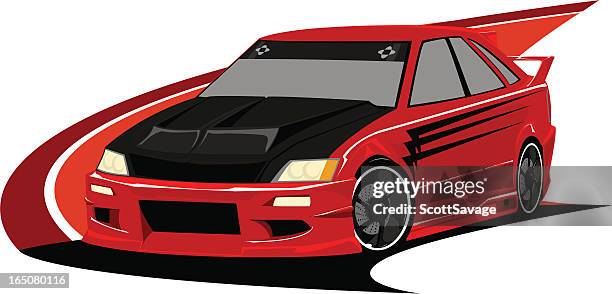 red car - spoiler stock illustrations