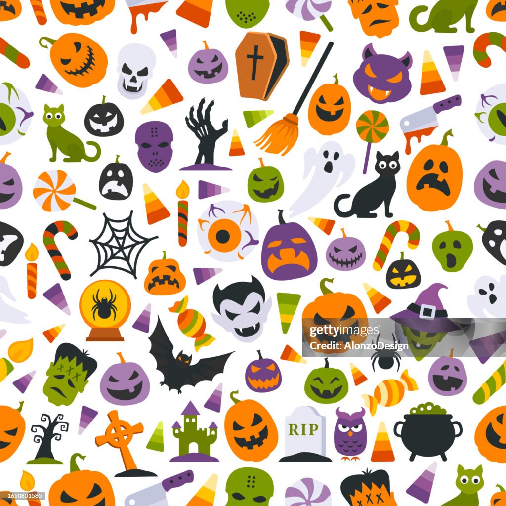 Halloween Seamless Pattern.