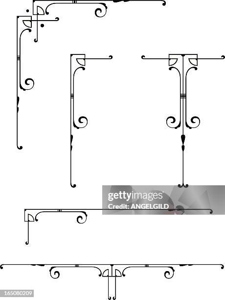 dekorative elemente - jugendstil stock-grafiken, -clipart, -cartoons und -symbole