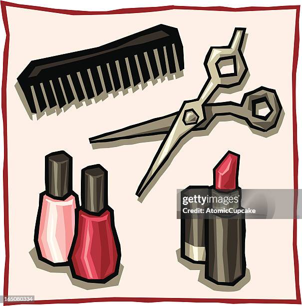 beauty salon icons - nail salon stock illustrations