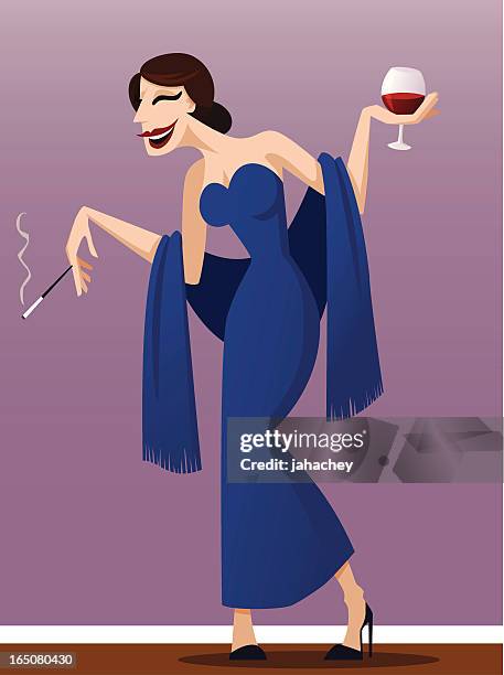 socialite - no more wine stock illustrations