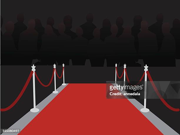 red teppich - red carpet hospitality gala stock-grafiken, -clipart, -cartoons und -symbole