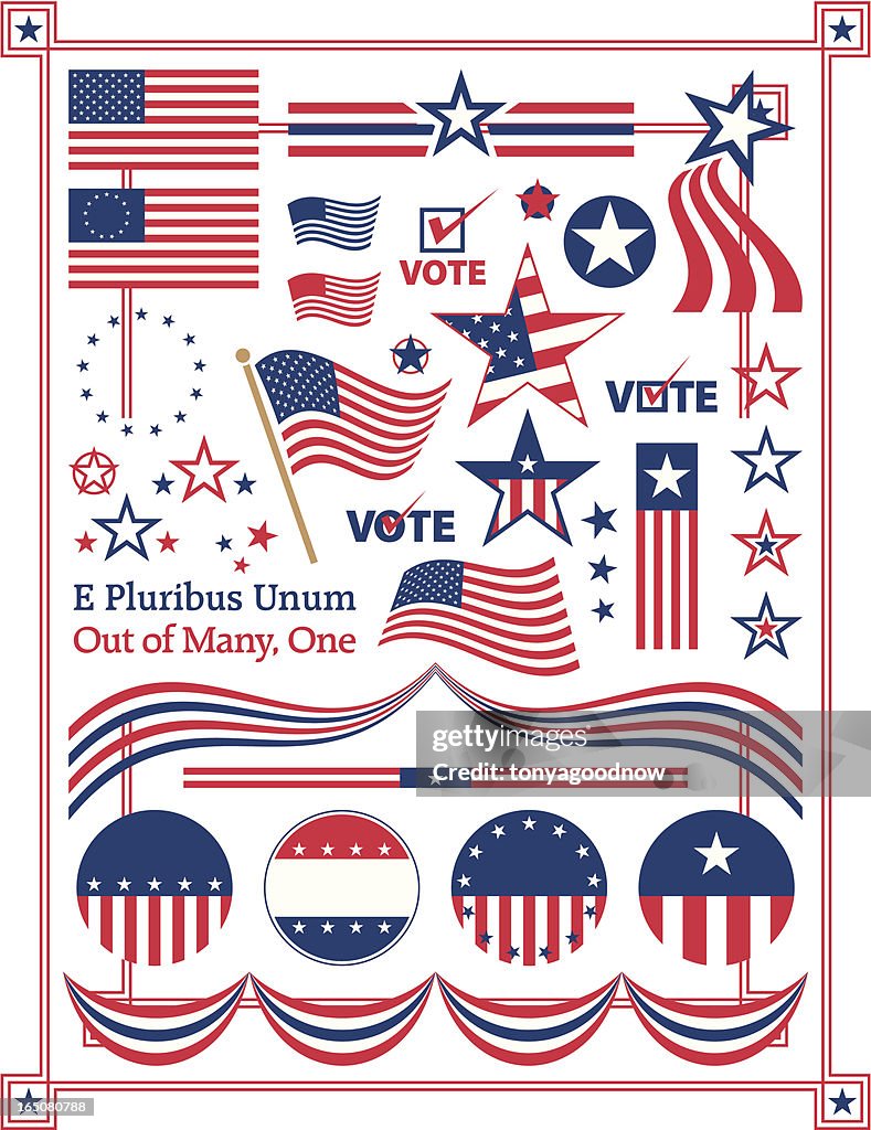 Poster illustration of American centered patriotic themes