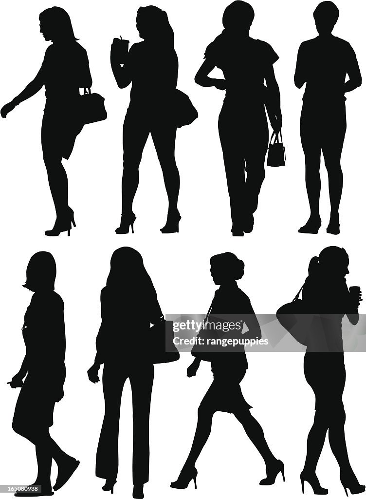 An assortment of female silhouettes