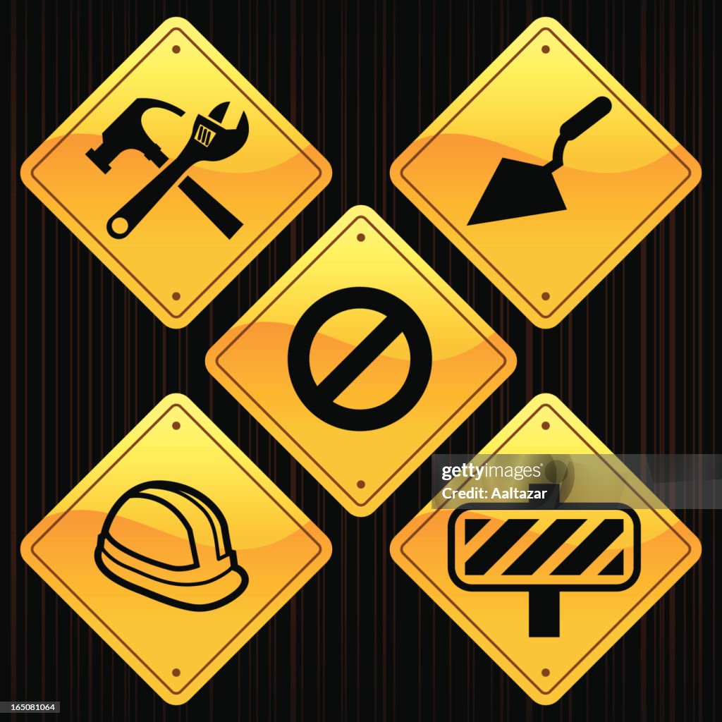 Work Sign Yellow Color Yellow Signs Construction High-Res Vector Graphic - Getty Images
