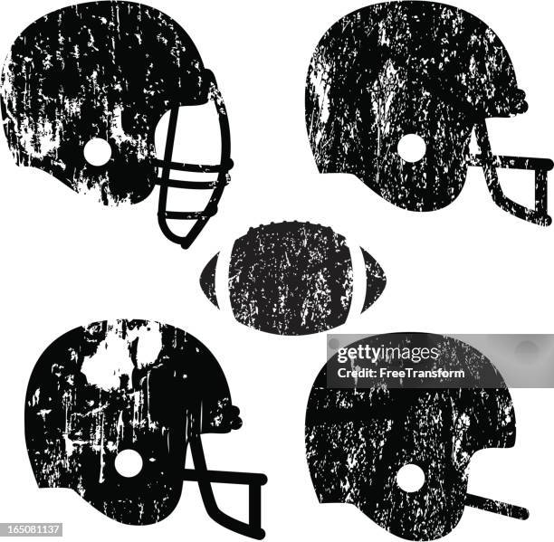 illustrations, cliparts, dessins animés et icônes de grunge casques de football américain - casque de football américain