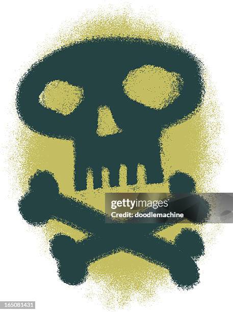 spraypaint totenkopf - totenkopf stock-grafiken, -clipart, -cartoons und -symbole