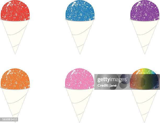 illustrazioni stock, clip art, cartoni animati e icone di tendenza di snowcones uomo delle nevi - slush