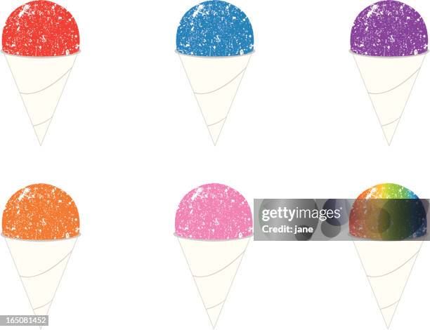 snowcones - snow cones shaved ice stock illustrations