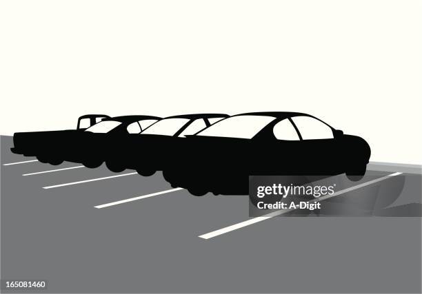 parking vector silhouette - empty parking lot stock illustrations