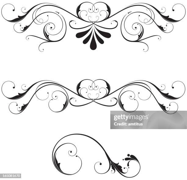 beautiful vector scroll - scroll pattern stock illustrations