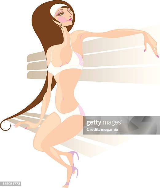 miss bikini. - anatomical model stock-grafiken, -clipart, -cartoons und -symbole