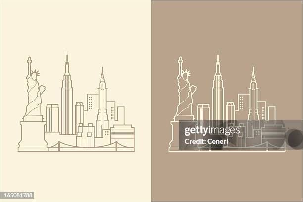 nyc - empire state building vector stock illustrations