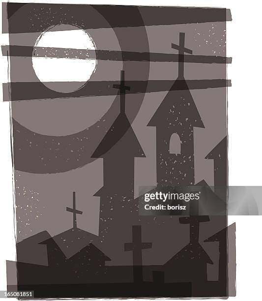 church's at night. - monastery stock illustrations