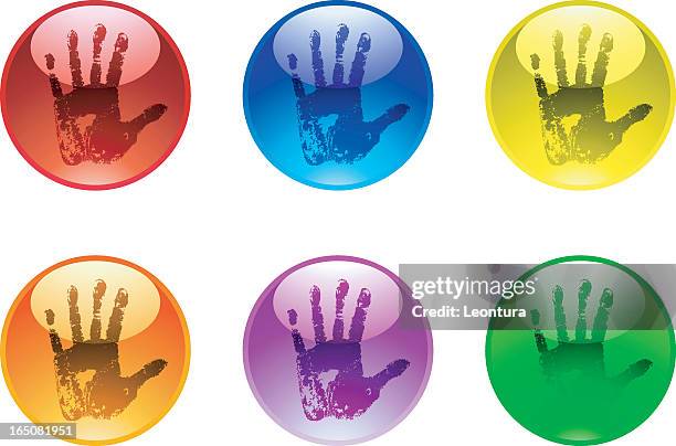 identification - handprint vector stock illustrations