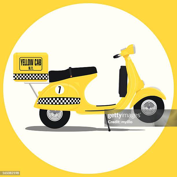 yellow cab-vespa - yellow taxi stock-grafiken, -clipart, -cartoons und -symbole