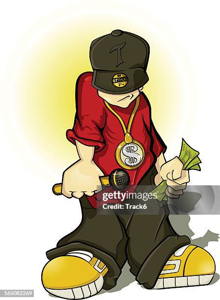 hip hop thug - rap stock illustrations