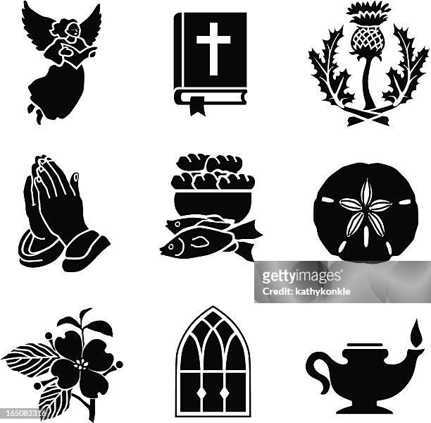 christliche symbole 01 - praying stock-grafiken, -clipart, -cartoons und -symbole