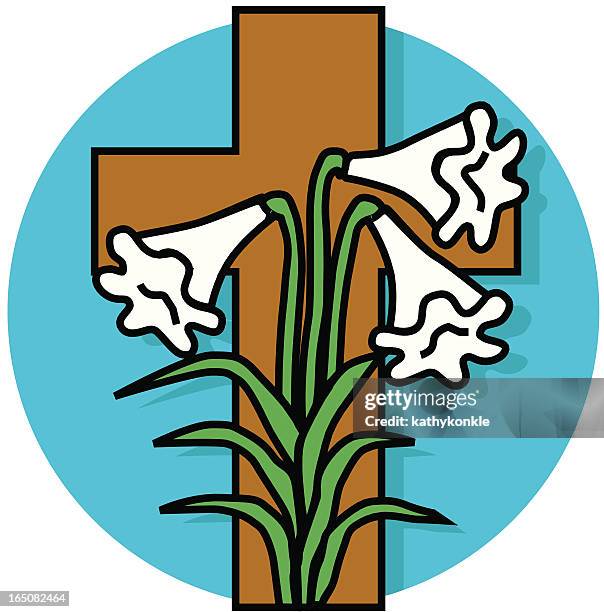 easter cross icon - easter cross stock illustrations