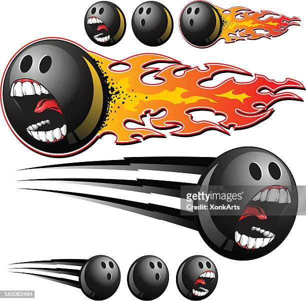 bowling scream - bowling ball stock illustrations