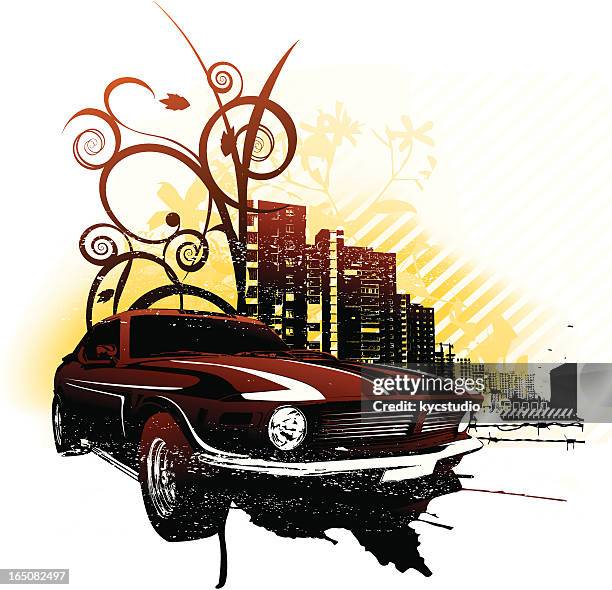 dark ride - car customization stock illustrations