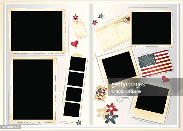 stockillustraties, clipart, cartoons en iconen met scrapbook - samengesteld beeld