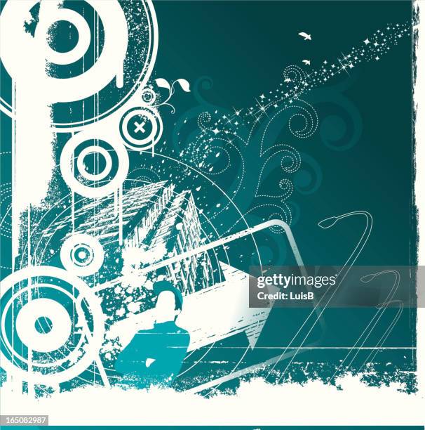 grunge urban night - man dark background stock illustrations