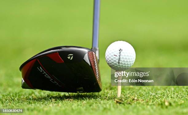 Kildare , Ireland - 7 September 2023; A detailed view as Rory McIlroy of Northern Ireland prepares to drive on the 16th during day one of the Horizon...