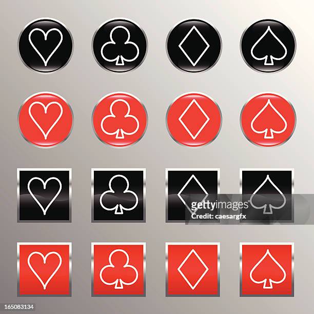 poker icons - ace of hearts stock illustrations