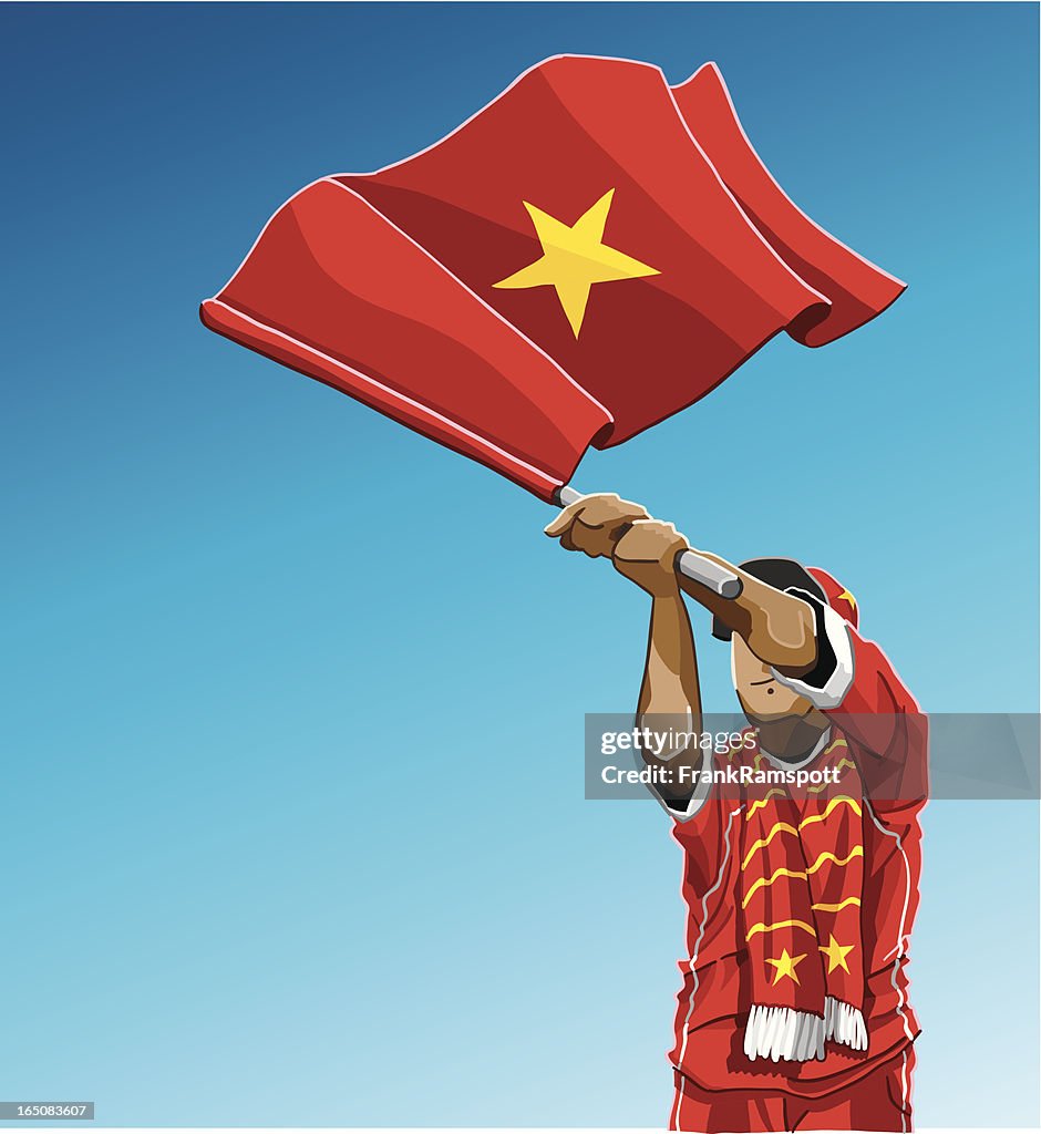 Vietnam Waving Flag Soccer Fan