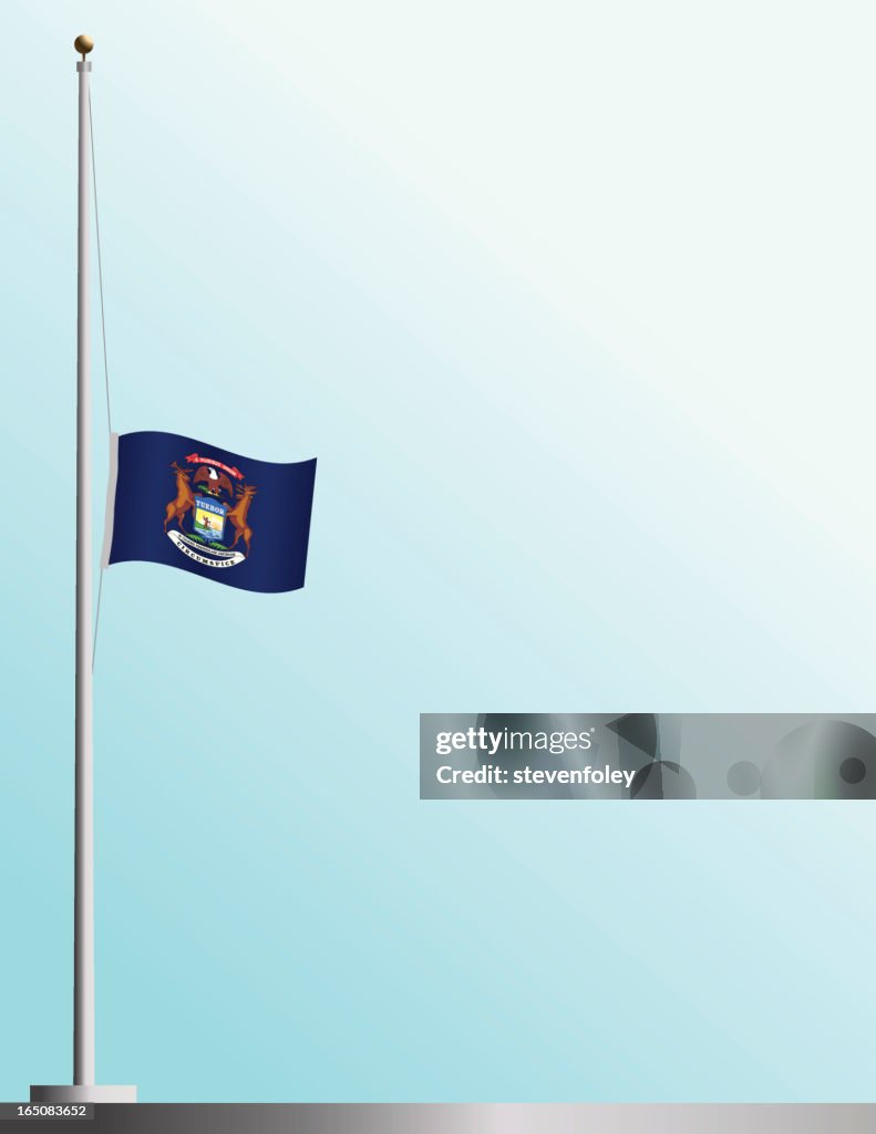 Flag of Michigan at Half-Staff