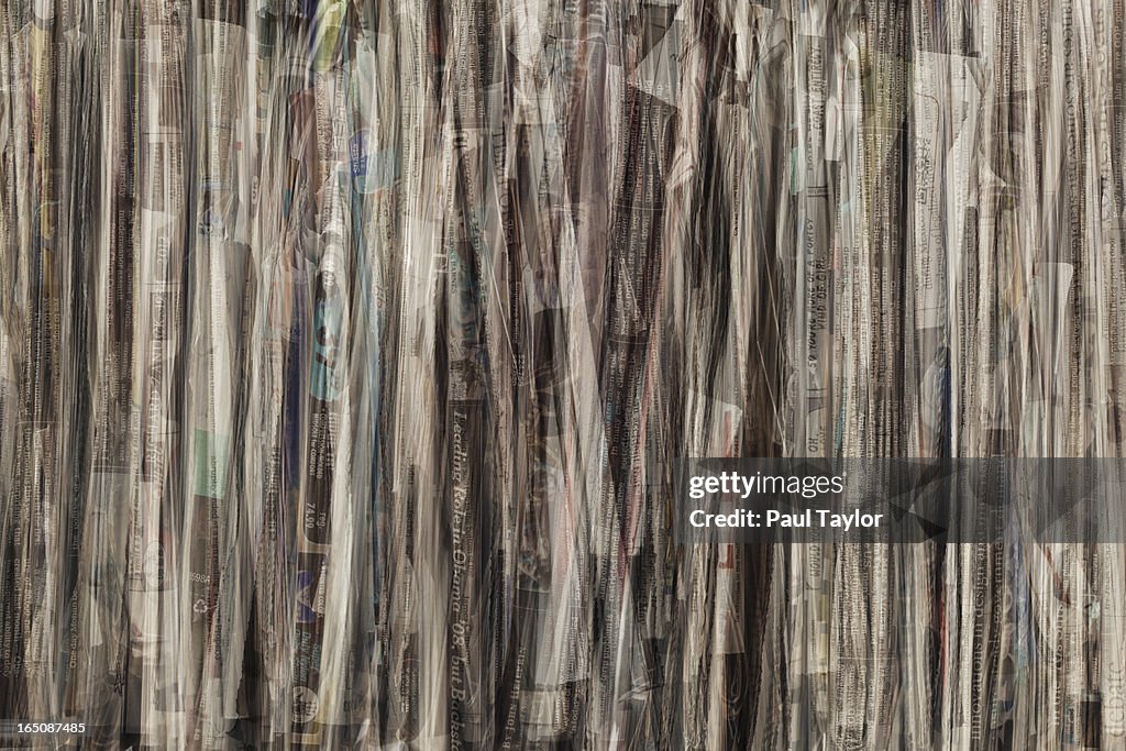 Bundle of Newspapers Closeup