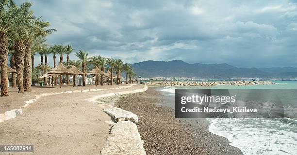 empty beach, red sea - eilat stock pictures, royalty-free photos & images