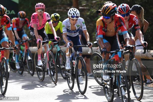 Lenny Martinez of France and Team Groupama - FDJ - White Best Young Rider Jersey competes in the breakaway during the 78th Tour of Spain 2023, Stage...
