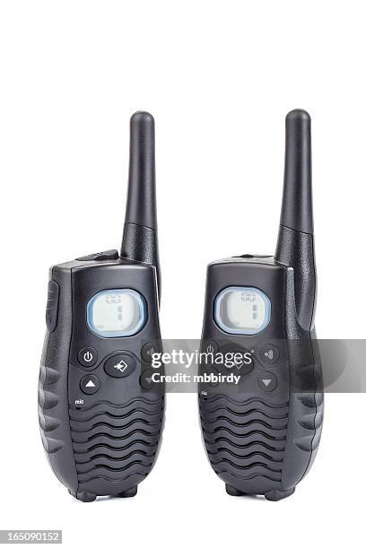 walkie-talkies, isolated on white, clipping path - cbs stock pictures, royalty-free photos & images