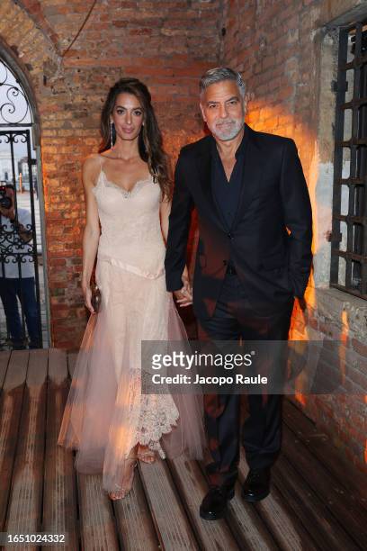Amal Clooney and George Clooney attend the DVF Awards 2023 during the 80th Venice International Film Festival on August 31, 2023 in Venice, Italy.