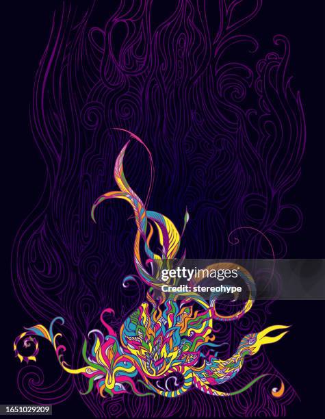 colourful phoenix - phoenix stock illustrations