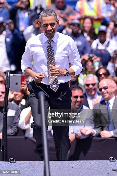 President Barack Obama speaks at Port of Miami on March 29, 2013 in Miami, Florida.