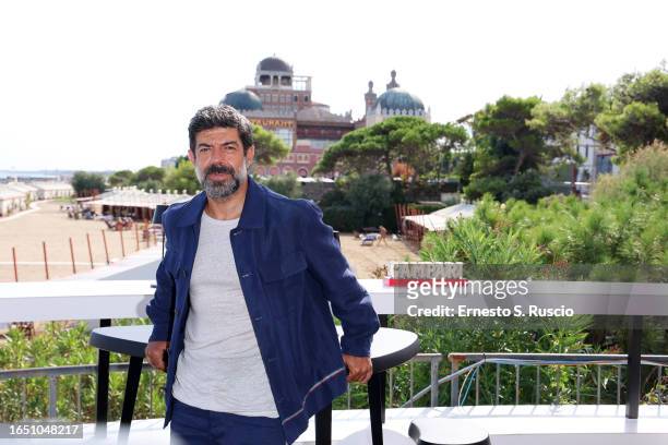 Pierfrancesco Favino attends at the Campari Lounge during Venice International Film Festival on August 31, 2023 in Venice, Italy.