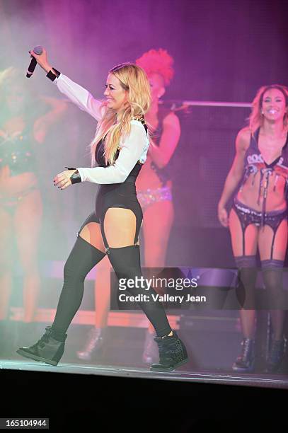 Aubrey O'Day appears In The Knockouts Burlesque Show at Seminole Casino Coconut Creek on March 29, 2013 in Coconut Creek, Florida.
