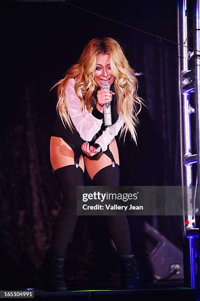 Aubrey O'Day appears In The Knockouts Burlesque Show at Seminole Casino Coconut Creek on March 29, 2013 in Coconut Creek, Florida.