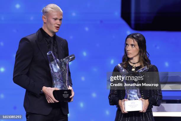 Men's Player of the Year Erling Haaland of Manchester City and Norway and UEFA Women's Player of the Year Aitana Bonmati of FC Barcelona and Spain...