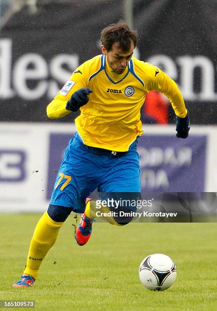 Danko Lazovic of FC Rostov Rostov-on-Don in action during the Russian Premier League match between FC Dynamo Moscow and FC Rostov Rostov-on-Don at...