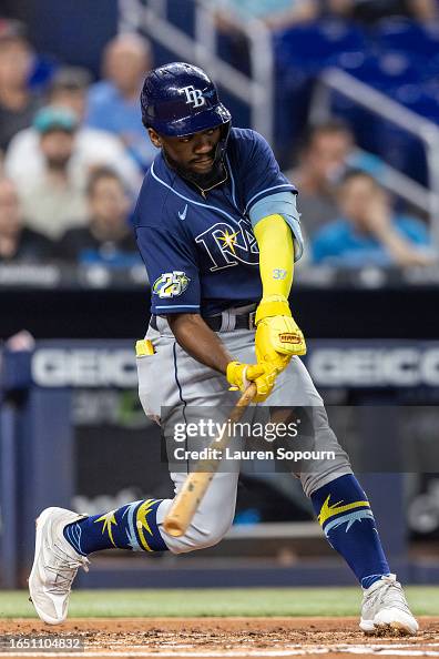 Basabe Rays Osleivis Basabe of the Tampa Bay Rays at bat against the Miami... News ...