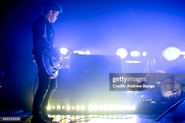 Robert Levon Been of Black Rebel Motorcyle Club performs on stage at O2 Academy on March 30, 2013 in Leeds, England.