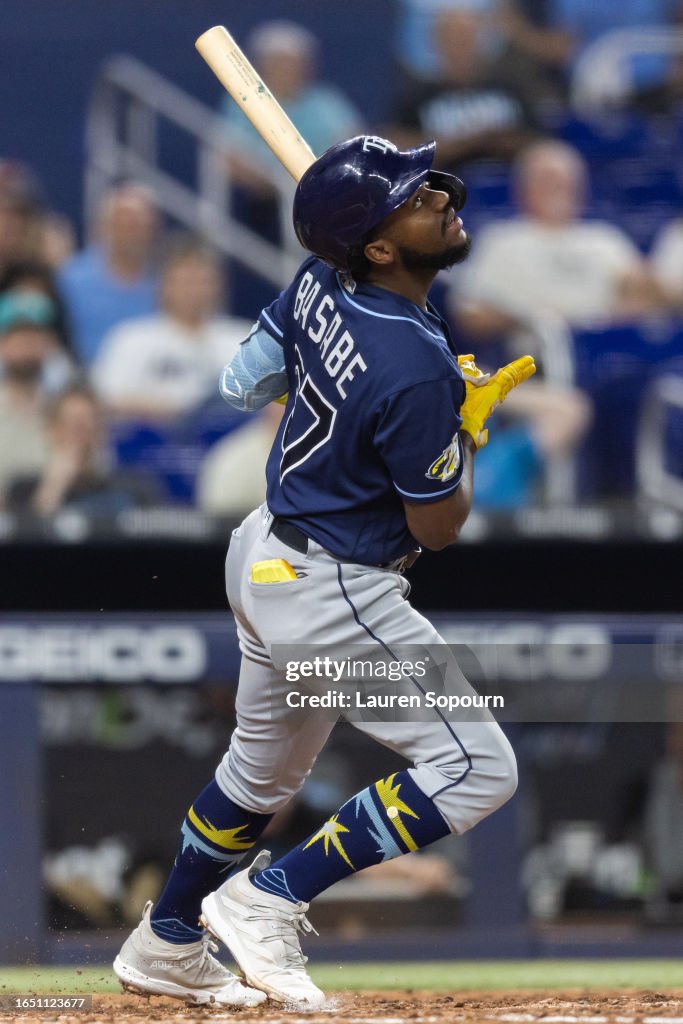 Basabe Rays Osleivis Basabe of the Tampa Bay Rays at bat against the Miami... News ...