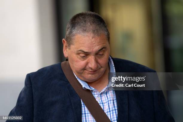 Former Metropolitan police officer Anthony Elsom leaves after attending the preliminary hearing of his trial at Westminster Magistrates Court on...