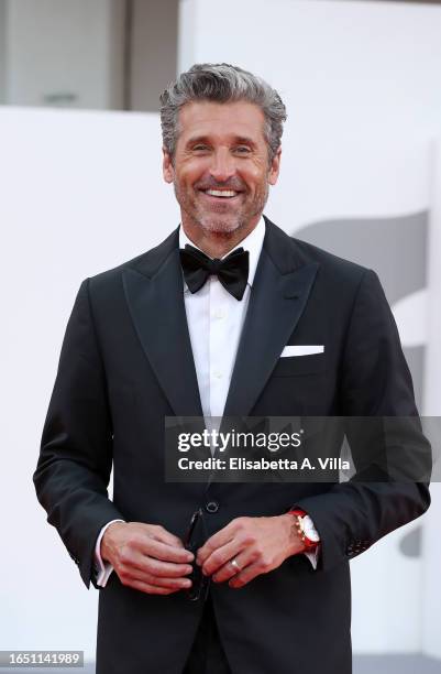 Patrick Dempsey attends a red carpet for the movie "Ferrari" at the 80th Venice International Film Festival on August 31, 2023 in Venice, Italy.