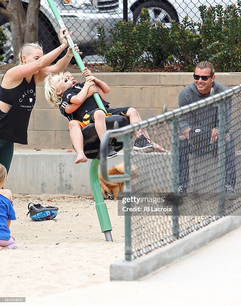 Gwen Stefani And Family In Los Angeles - March 30, 2013